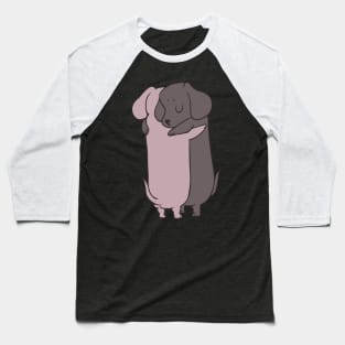 Dachshund Hugs Baseball T-Shirt